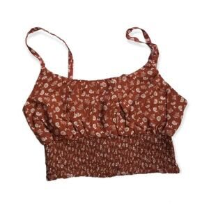 Women’s  Boho Crop Tank Top Brown size Medium